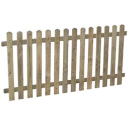 Forest Heavy Duty Picket  Fence Panel Natural Timber 6' x 3' Pack of 5