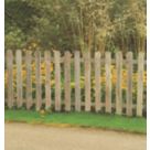 Forest Heavy Duty Picket  Fence Panels Natural Timber 6' x 3' Pack of 5