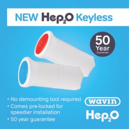 Hep2O  Plastic Push-Fit Keyless Blanking Pegs 22mm 2 Pack