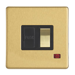 Contactum Lyric 13A Switched Fused Spur with Neon Brushed Brass with Black Inserts