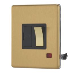 Contactum Lyric 13A Switched Fused Spur with Neon Brushed Brass with Black Inserts