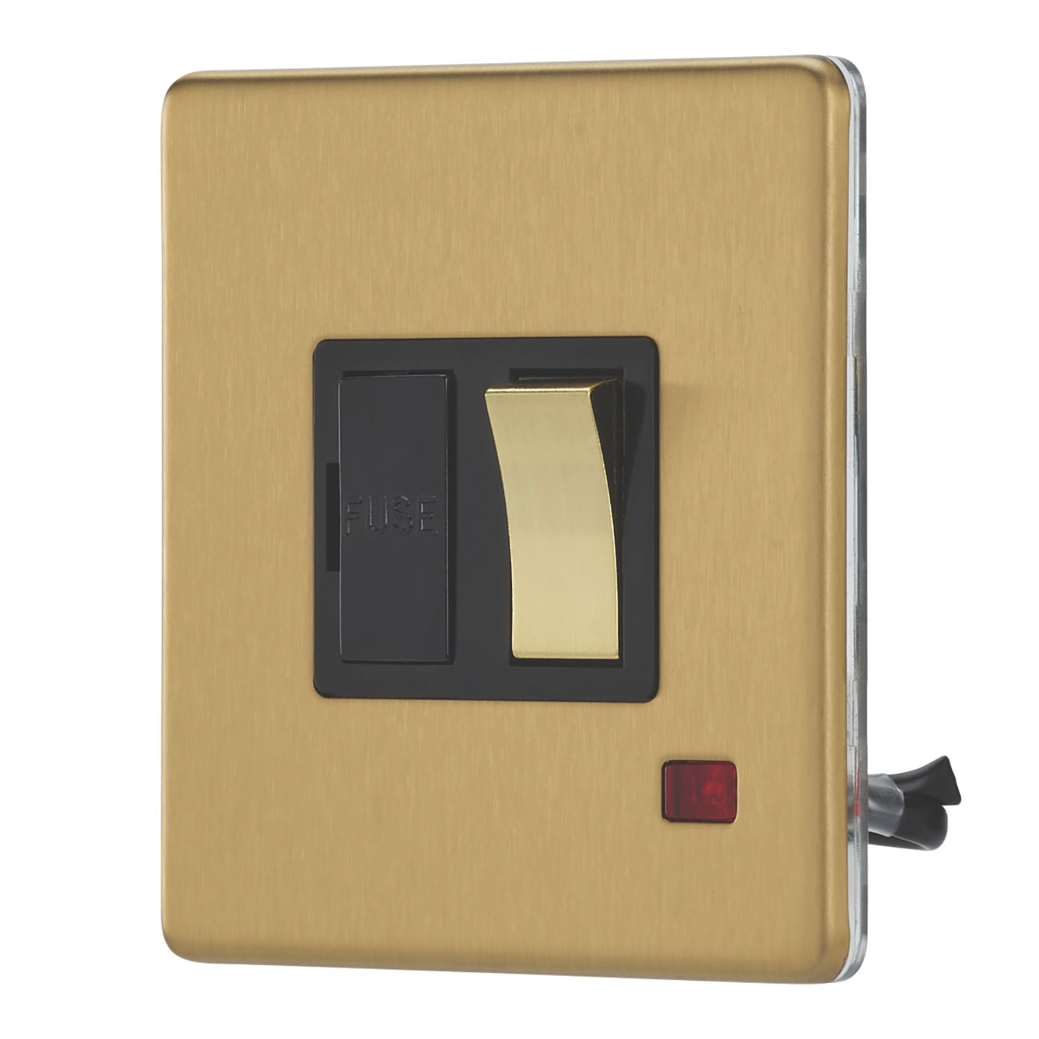 Contactum Lyric 13A Switched Fused Spur with Neon Brushed Brass with Black Inserts (449RR)
