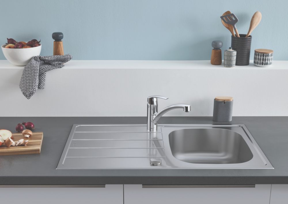 Grohe K200 1 Bowl Stainless Steel Sink Chrome 860mm x 500mm