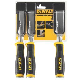 DeWalt Bevel Edge Side Strike Wood Chisel Set 3 Pcs - Screwfix