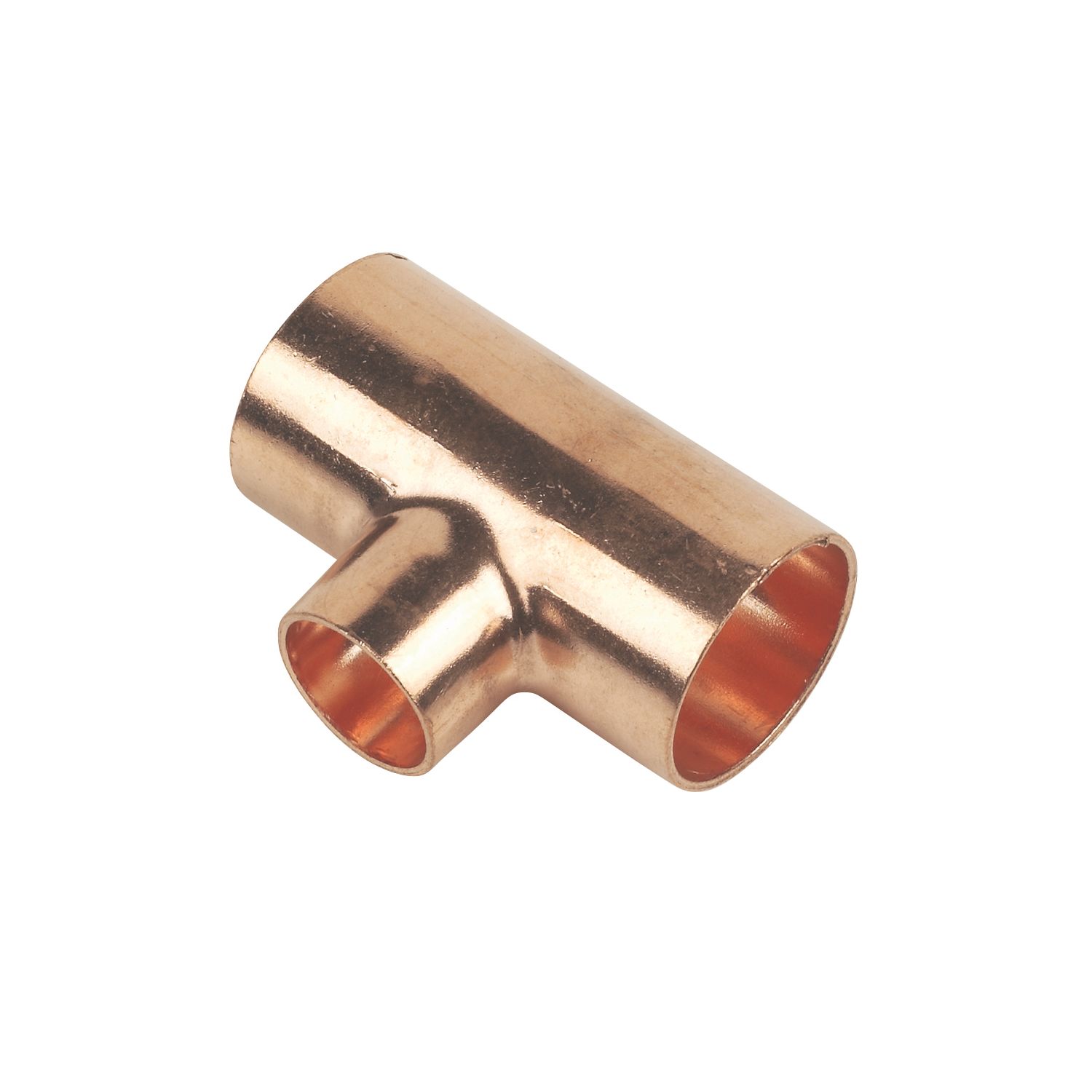 Flomasta Copper End Feed Reducing Tee 22mm x 22mm x 15mm (45076)