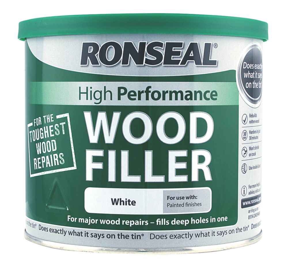 Ronseal High Performance Wood Filler White 550g Screwfix