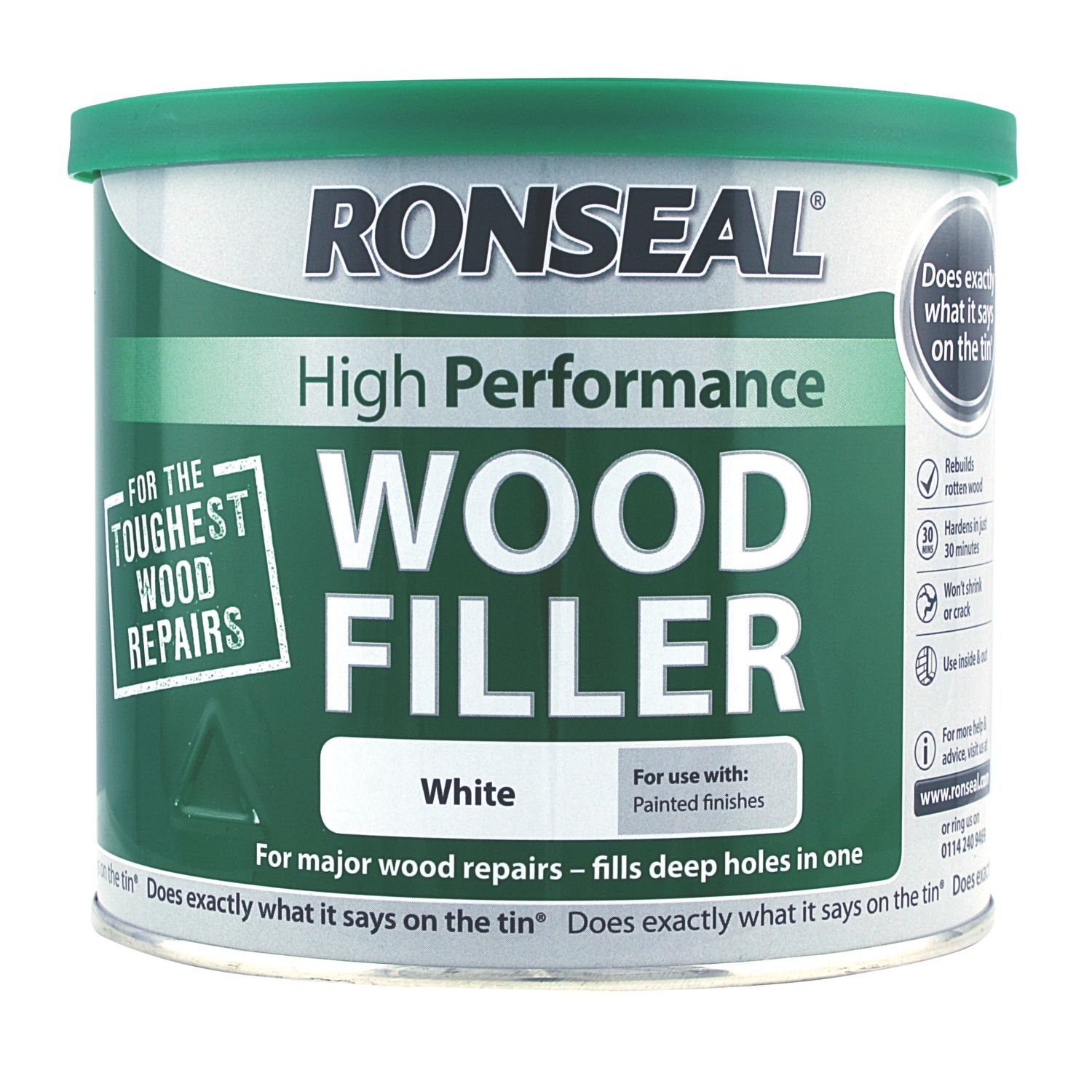 Ronseal High Performance Wood Filler White 550g (45077)
