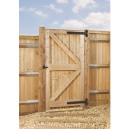 Smith & Locke Black Powder-Coated Straight Heavy Reversible Gate Hinges 183mm x 508mm x 60mm 2 Pack