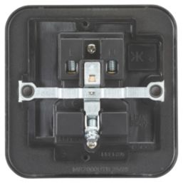 Knightsbridge MR7000UTB 13A 1-Gang Unswitched Metal Clad Single Socket Black with Black Inserts