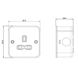 Knightsbridge MR7000UTB 13A 1-Gang Unswitched Metal Clad Single Socket Black with Black Inserts