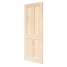Unfinished Pine Wooden 4-Panel Internal Victorian-Style Door 1981mm x 686mm