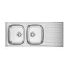 Clearwater Okio 2 Bowl Stainless Steel Kitchen Sink  1160mm x 500mm
