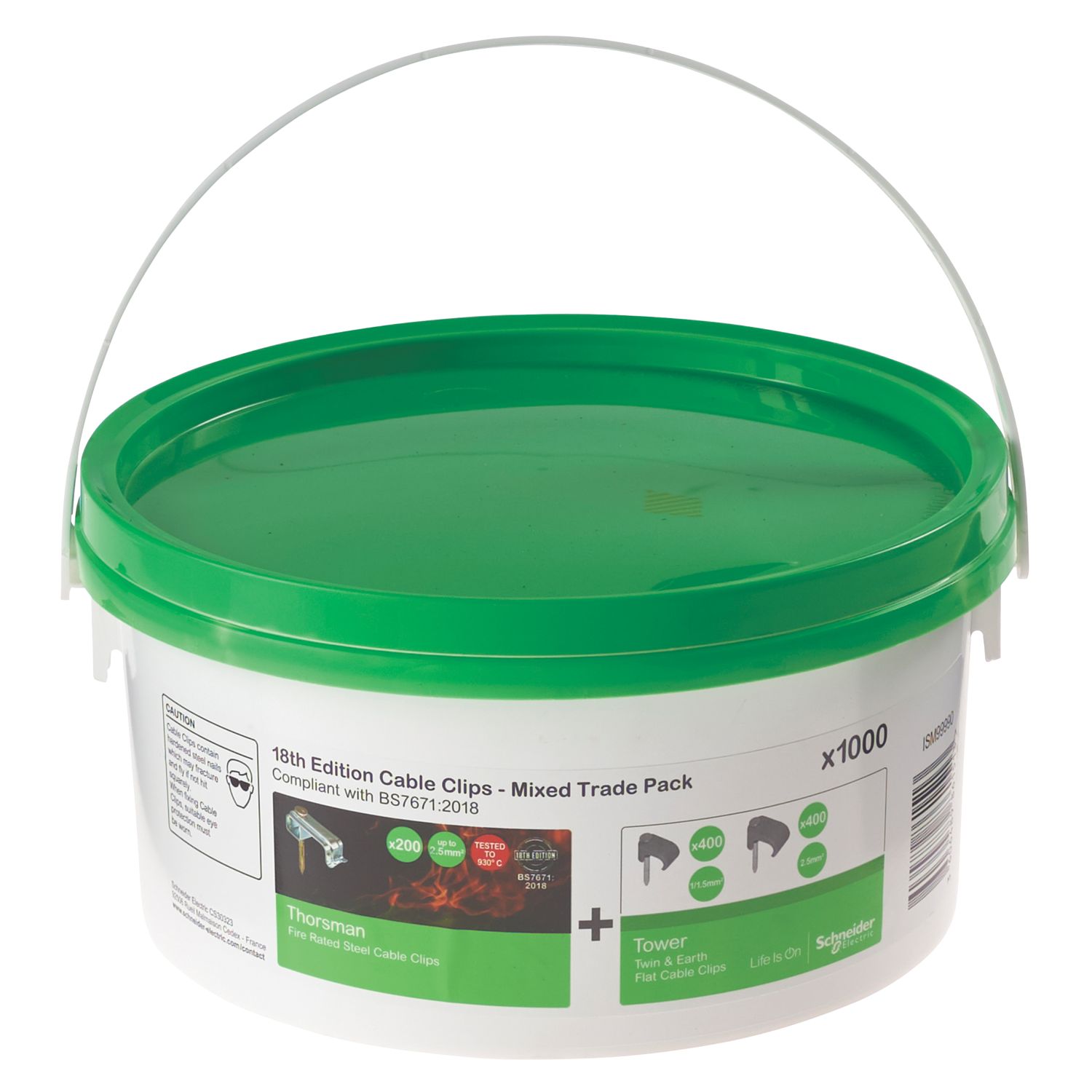 Schneider Electric Cable Clips Trade Tub 1 - 2.5mm² 1000 Pieces (450HF)