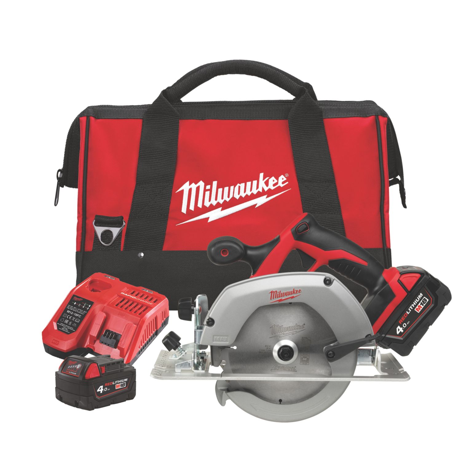Milwaukee HD18CS-402B 165mm 18V 2 x 4.0Ah Li-Ion RedLithium Cordless Circular Saw (450HP)
