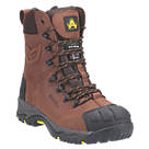 Amblers AS995 Metal Free  Safety Boots Brown Size 10