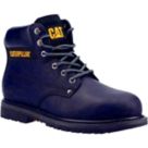 CAT Powerplant Size 8  Black Water-Resistant Steel Toe Cap Safety Boots