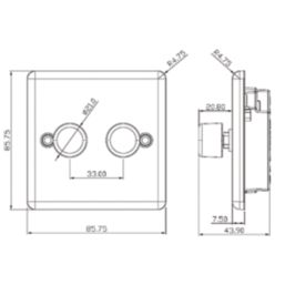 Knightsbridge  2-Gang 2-Way LED Intelligent Dimmer Switch  Matt Black