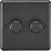 Knightsbridge  2-Gang 2-Way LED Intelligent Dimmer Switch  Matt Black