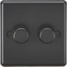 Knightsbridge  2-Gang 2-Way LED Intelligent Dimmer Switch  Matt Black