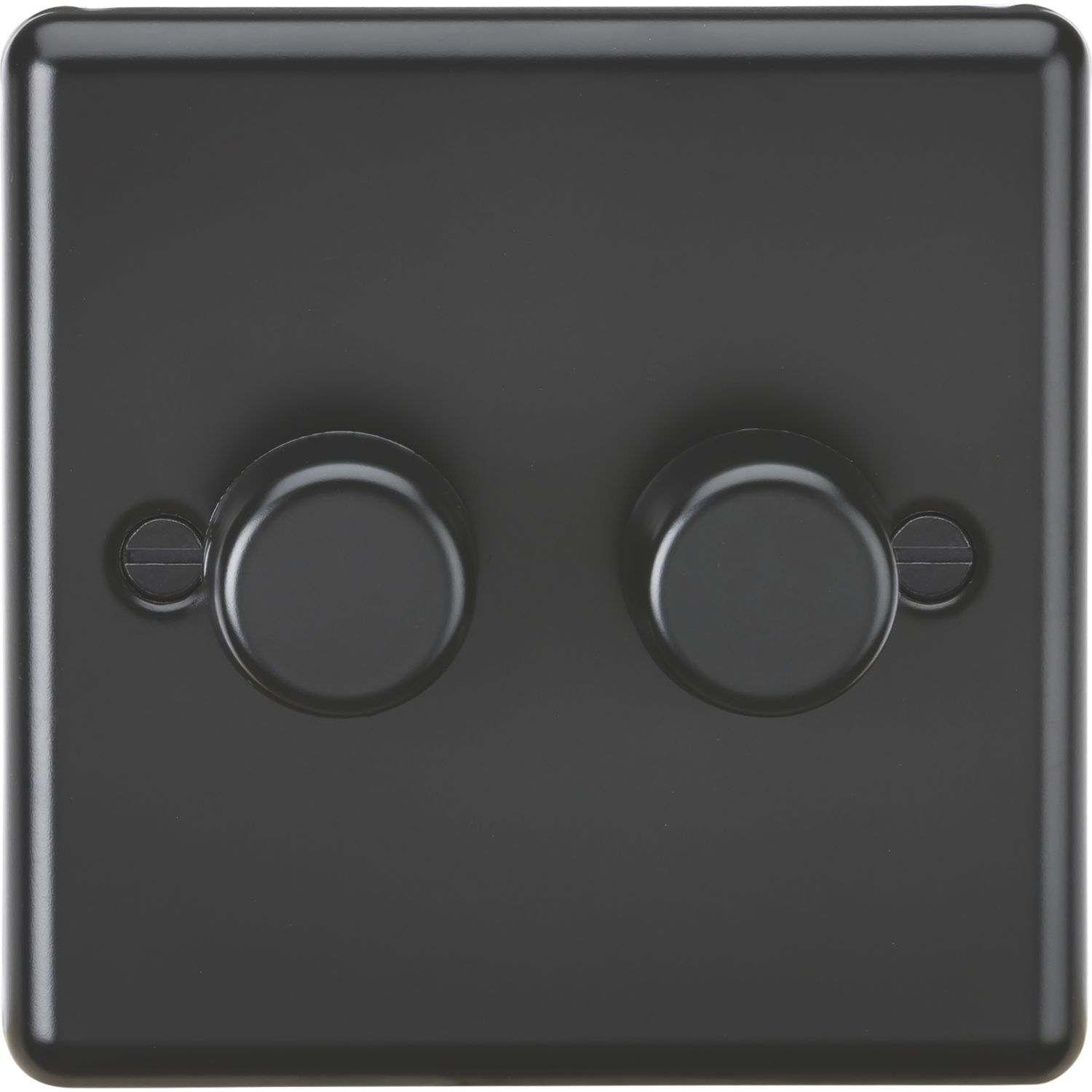 Knightsbridge 2-Gang 2-Way LED Intelligent Dimmer Switch Matt Black (450PY)