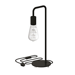 Calex  LED Table Lamp with Pearl ST64 Bulb Black 2W 165lm