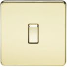 Knightsbridge  20A 1-Gang DP Control Switch Polished Brass