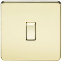 Knightsbridge  20A 1-Gang DP Control Switch Polished Brass