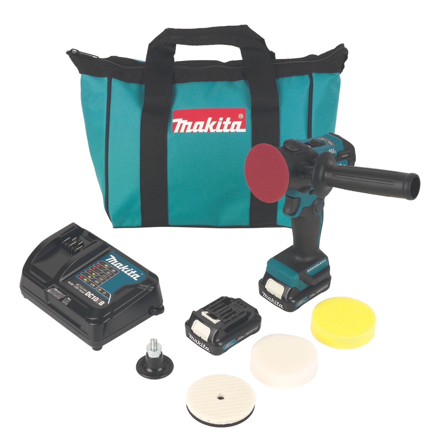 Makita PV301DSAE 80mm 10.8-12V 2 x 2.0Ah Li-Ion CXT Brushless Cordless Sander/Polisher (450XJ)