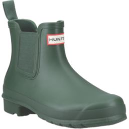 Hunter Original Chelsea Size 4 Womens Green Waterproof Non Safety Dealer Boots Screwfix