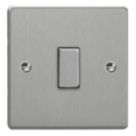 Varilight  10A 1-Gang Intermediate Switch Brushed Steel with Colour-Matched Inserts