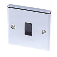 LAP  10AX 1-Gang 2-Way Light Switch  Polished Chrome with Black Inserts