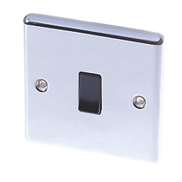 LAP  10AX 1-Gang 2-Way Light Switch  Polished Chrome with Black Inserts