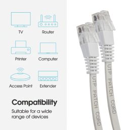 Labgear White Unshielded RJ45 Cat 6 Patch Lead 5m