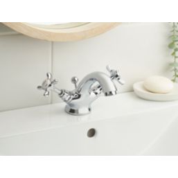 Bristan 1901 Chrome-Plated 110mm Standard Cross Head Mono Basin Mixer Tap  With Pop-Up Waste