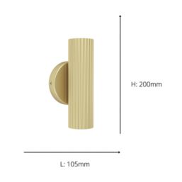 Eglo Portillo Up & Down Wall Light Matt Brass