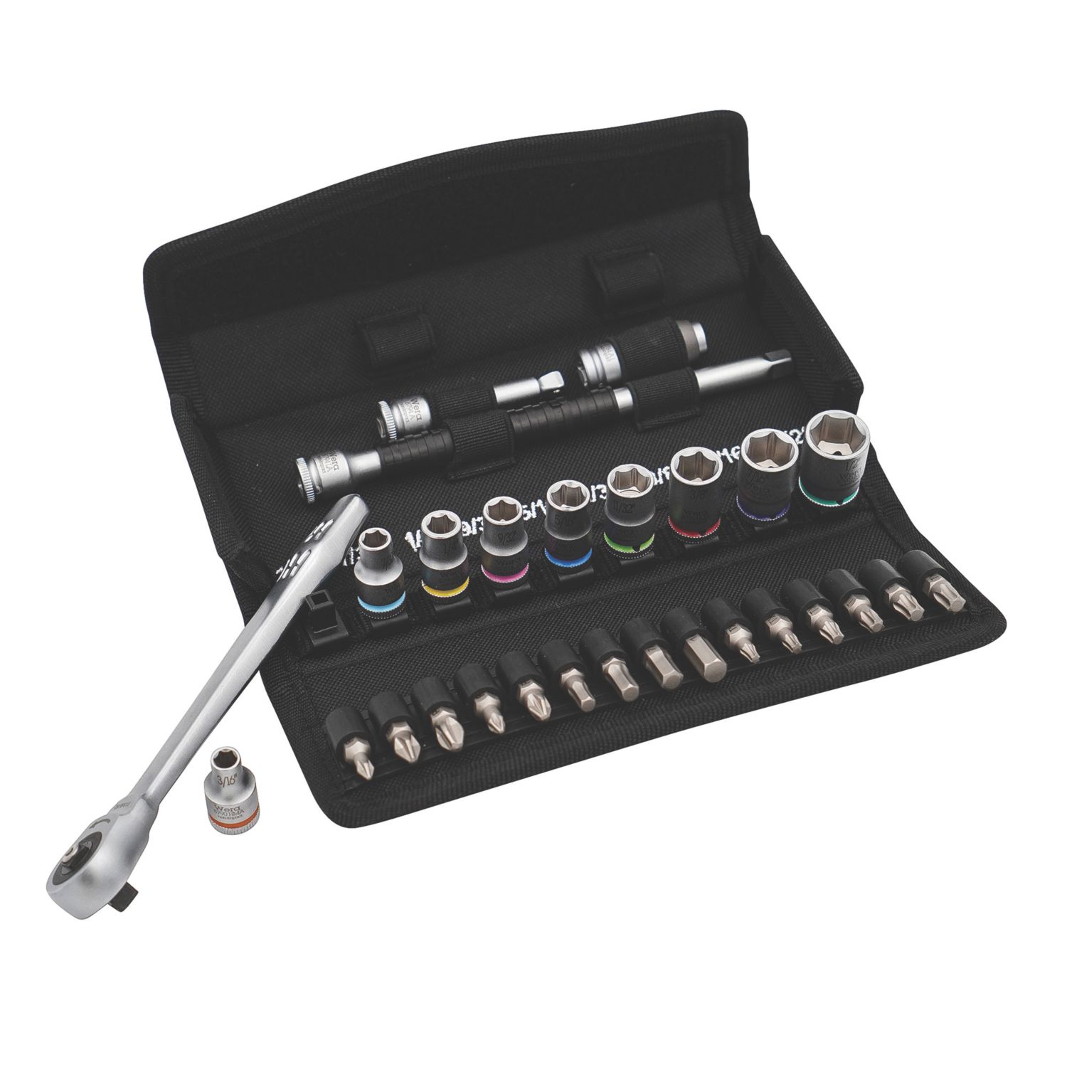 Wera 8100 SA 10 Zyklop 1/4" Drive Ratchet & Socket Set 28 Pieces (451FW)