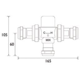 Bristan Midi TMV3 Thermostatic Under-Sink Blending Valve 22mm