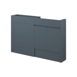 Alaska Bathroom Fitted Furniture Pack RH Vanity with Basin Soft Blue Matt 1244mm x 355mm x 997mm