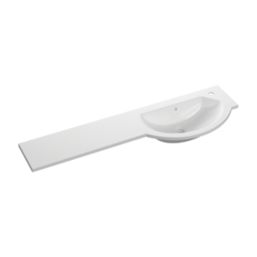 Alaska Bathroom Fitted Furniture Pack RH Vanity with Basin Soft Blue Matt 1244mm x 355mm x 997mm