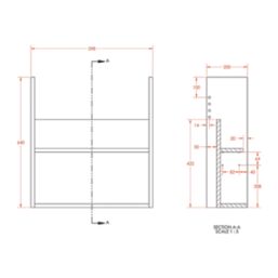 Alaska Bathroom Fitted Furniture Pack RH Vanity with Basin Soft Blue Matt 1244mm x 355mm x 997mm