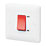 MK Base 45A 1-Gang DP Control Switch White  with Red Inserts