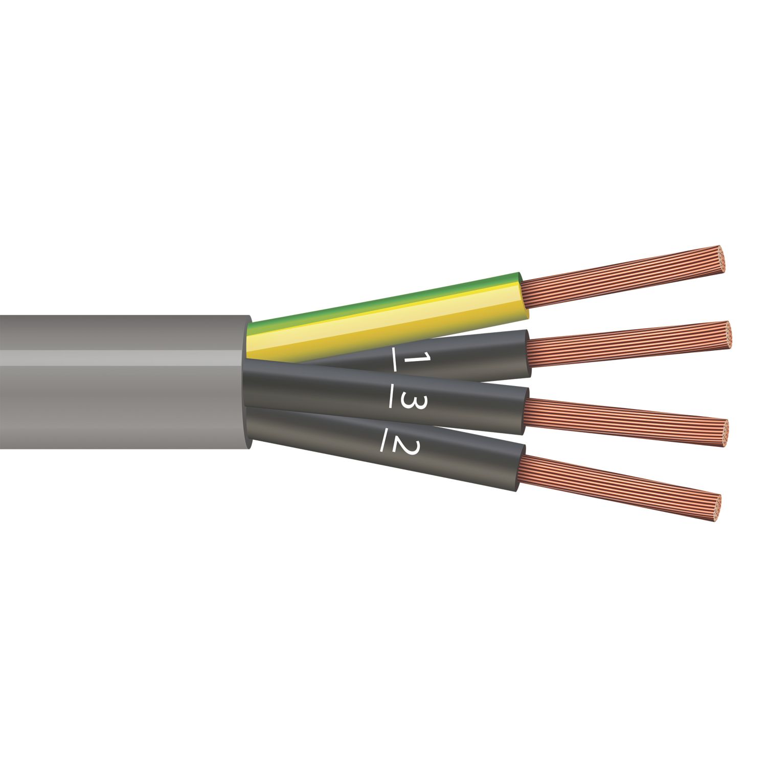 Time 4-Core YY Grey 0.75mm² Unscreened Control Cable 1m Coil (451PY)