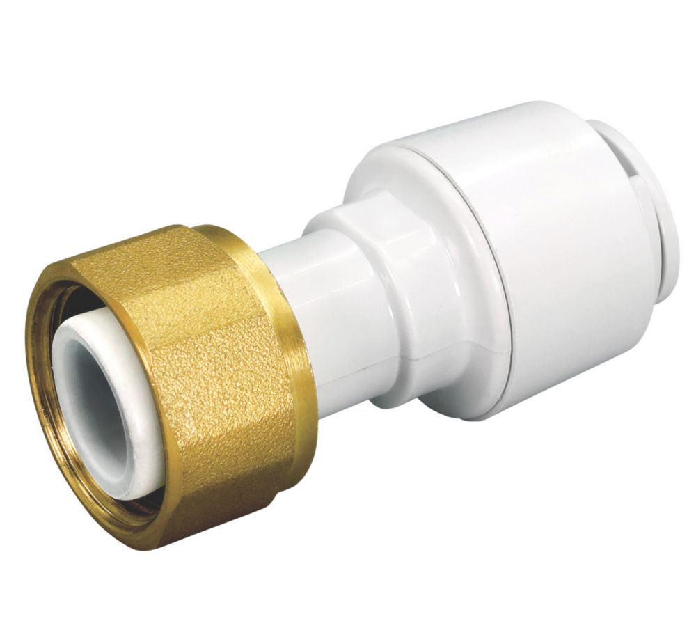 FloPlast FloFit+ Plastic PushFit Straight Tap Connector 22mm x 3/4