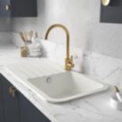 Abode Dune 1 Bowl Granite Composite Kitchen Sink Frost White Reversible 1000mm x 500mm