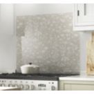 Laura Ashley Lisette Flint Self-Adhesive Glass Kitchen Splashback 900mm x 750mm x 6mm