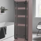 Towelrads 1600mm x 600mm 3081BTU Black Flat  Towel Radiator