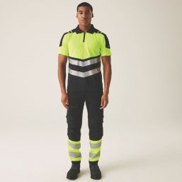 Regatta Hi-Vis X-Pro Polo Shirt Black/Yellow Small 38" Chest