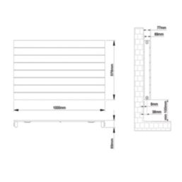 Flomasta  578mm x 1000mm 2078BTU White Horizontal Designer Radiator