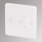 LAP  10AX 2-Gang 2-Way Light Switch  White