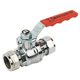 Pegler PB300 Compression Full Bore 22mm Ball Valve with Red Handle